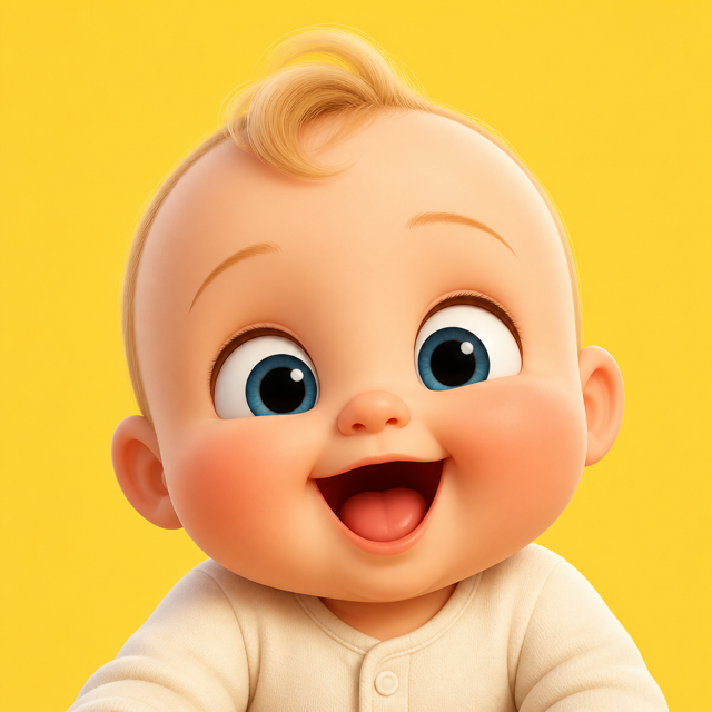 Baby AI voice cartoon portrait