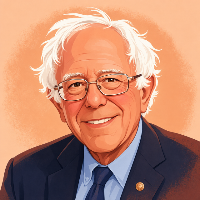 Bernie Sanders AI voice cartoon portrait