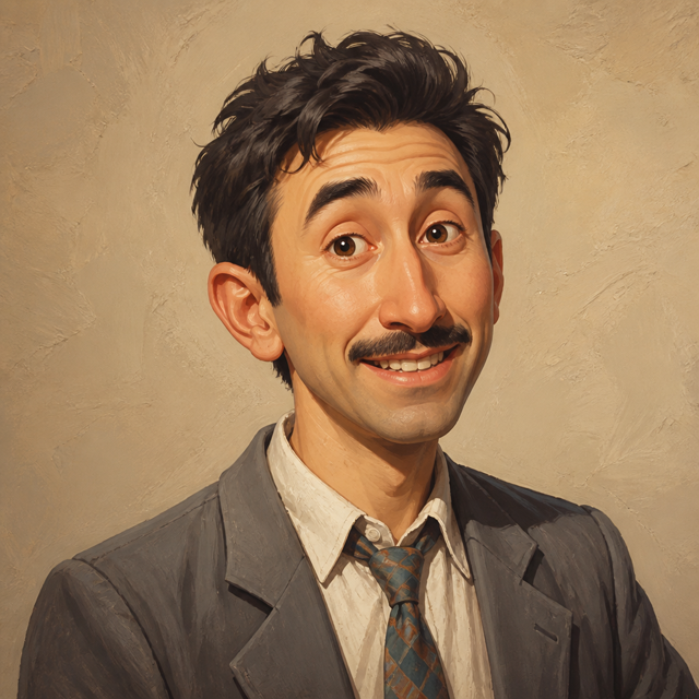 Borat AI voice cartoon portrait
