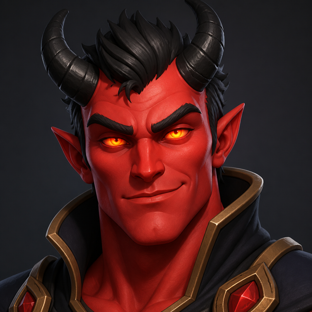 Demon AI voice cartoon portrait