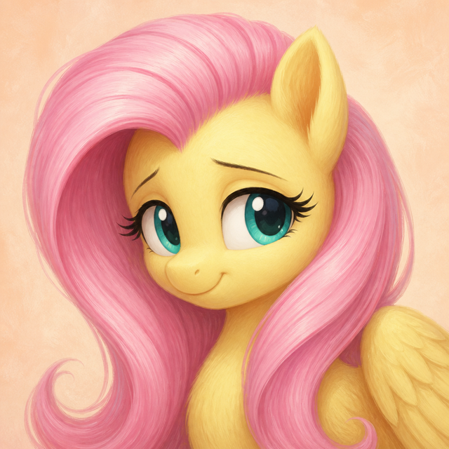 Fluttershy AI voice cartoon portrait