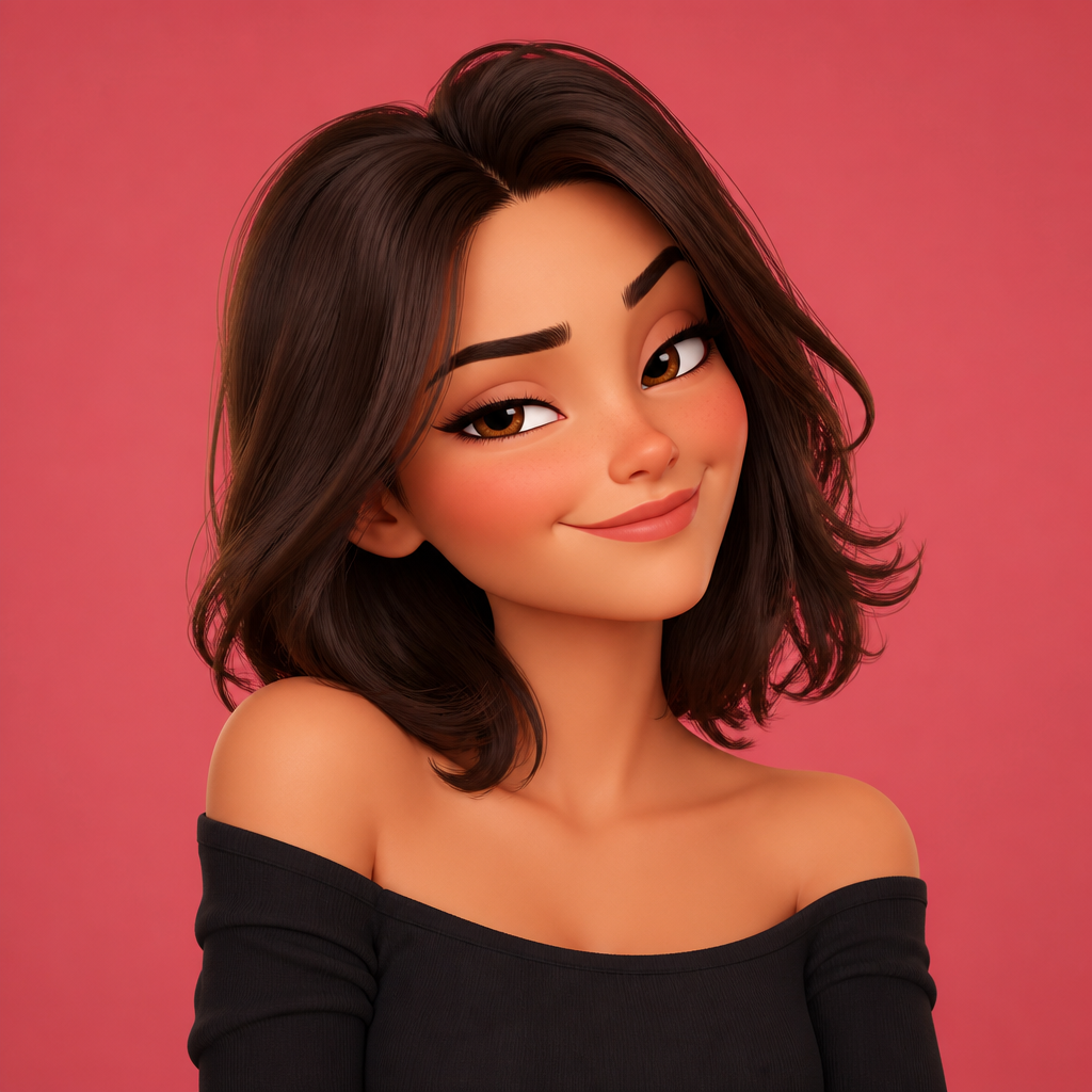 Girlfriend AI voice cartoon portrait
