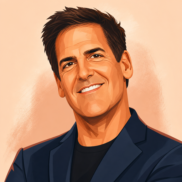 Mark Cuban AI voice cartoon portrait
