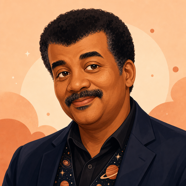 Neil deGrasse Tyson AI voice cartoon portrait