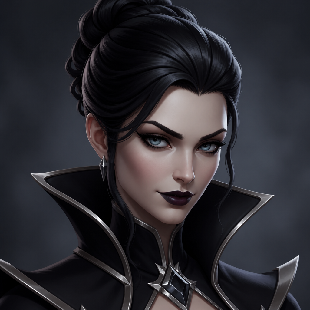 Ác nữ AI voice cartoon portrait