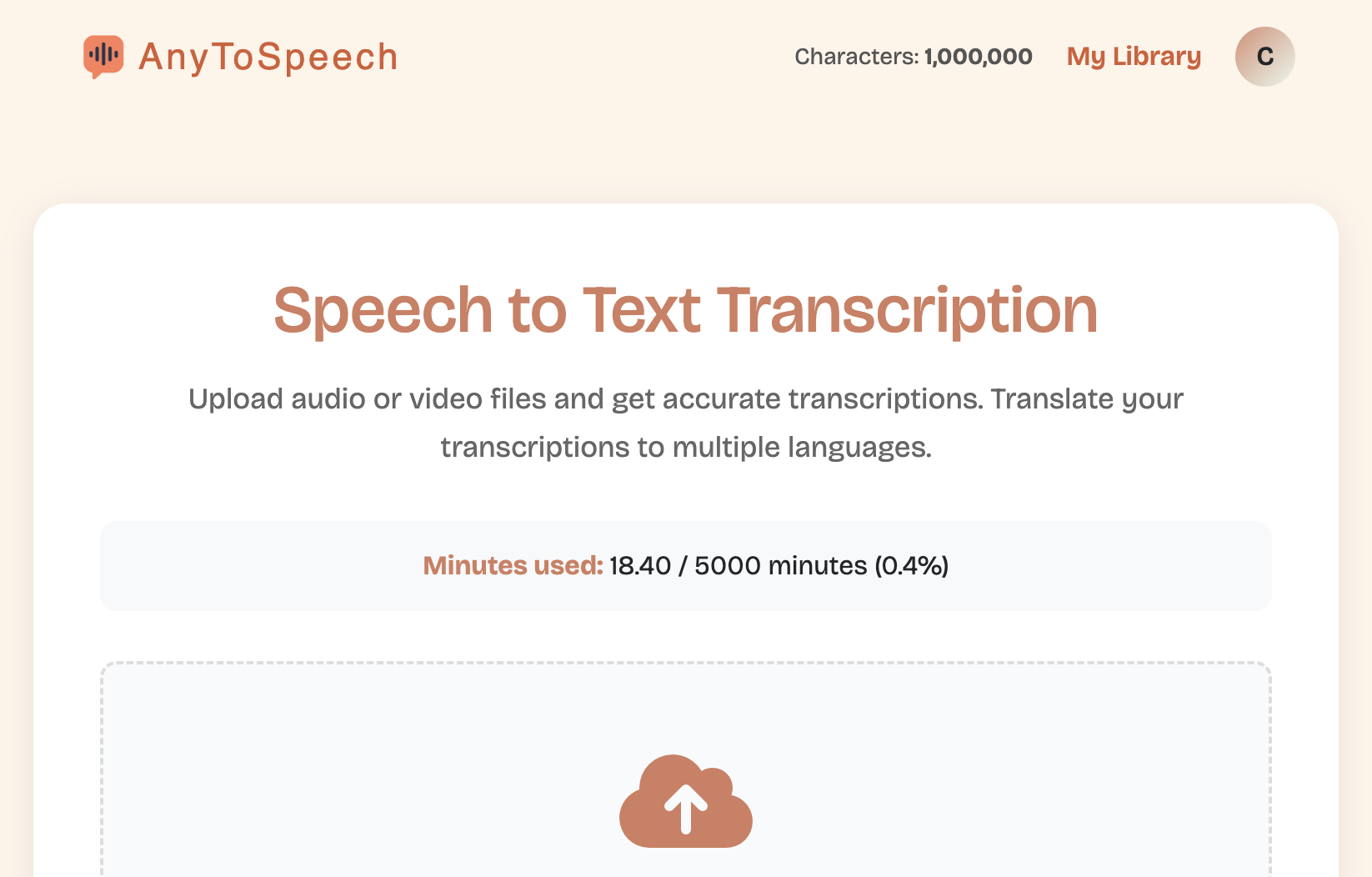 AnyToSpeech transcription
