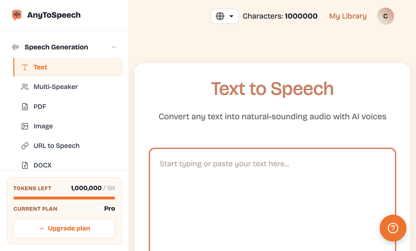 AnyToSpeech text to speech